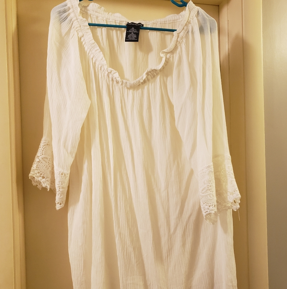 Long Beach off the shoulder top